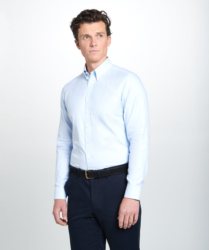 Pale Blue Tailored Fit Smart Casual Button Down Weekend Oxford Shirt