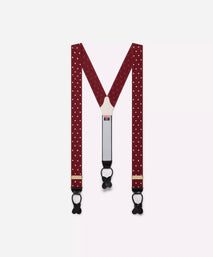 Burgundy Red & White Polka Dot Braces