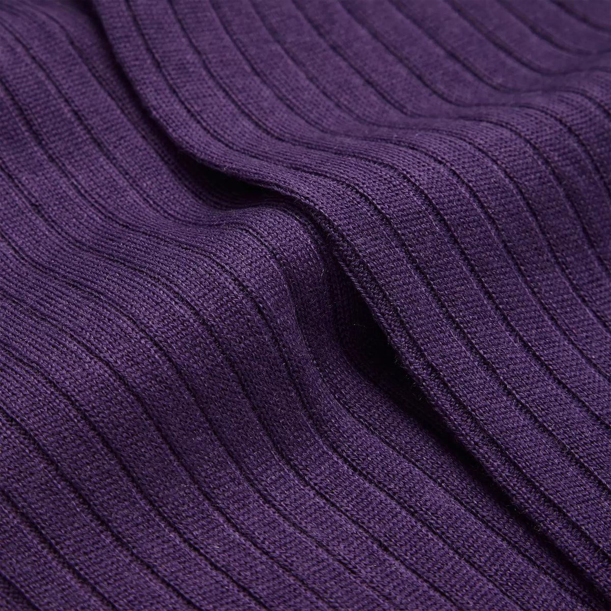 Purple Mid Length Ribbed Merino Wool Socks