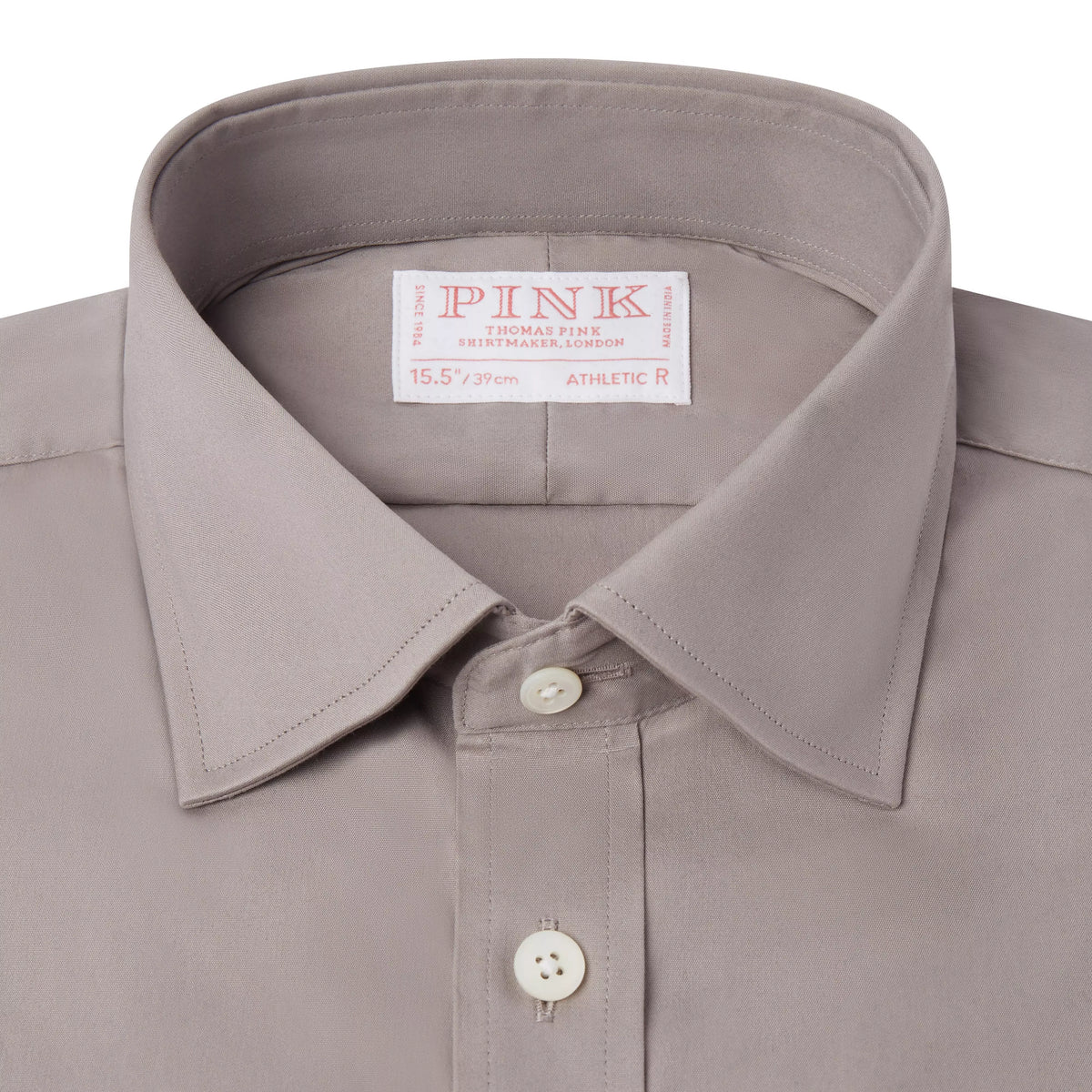 Pale Grey Athletic Fit Poplin Stretch Formal Shirt