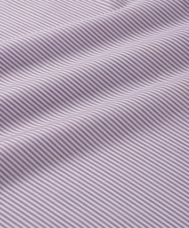 Purple & White Slim Fit Piumino Twill Stripe Formal Shirt