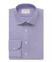 Blue Classic Fit Open Weave Oxford Formal Shirt